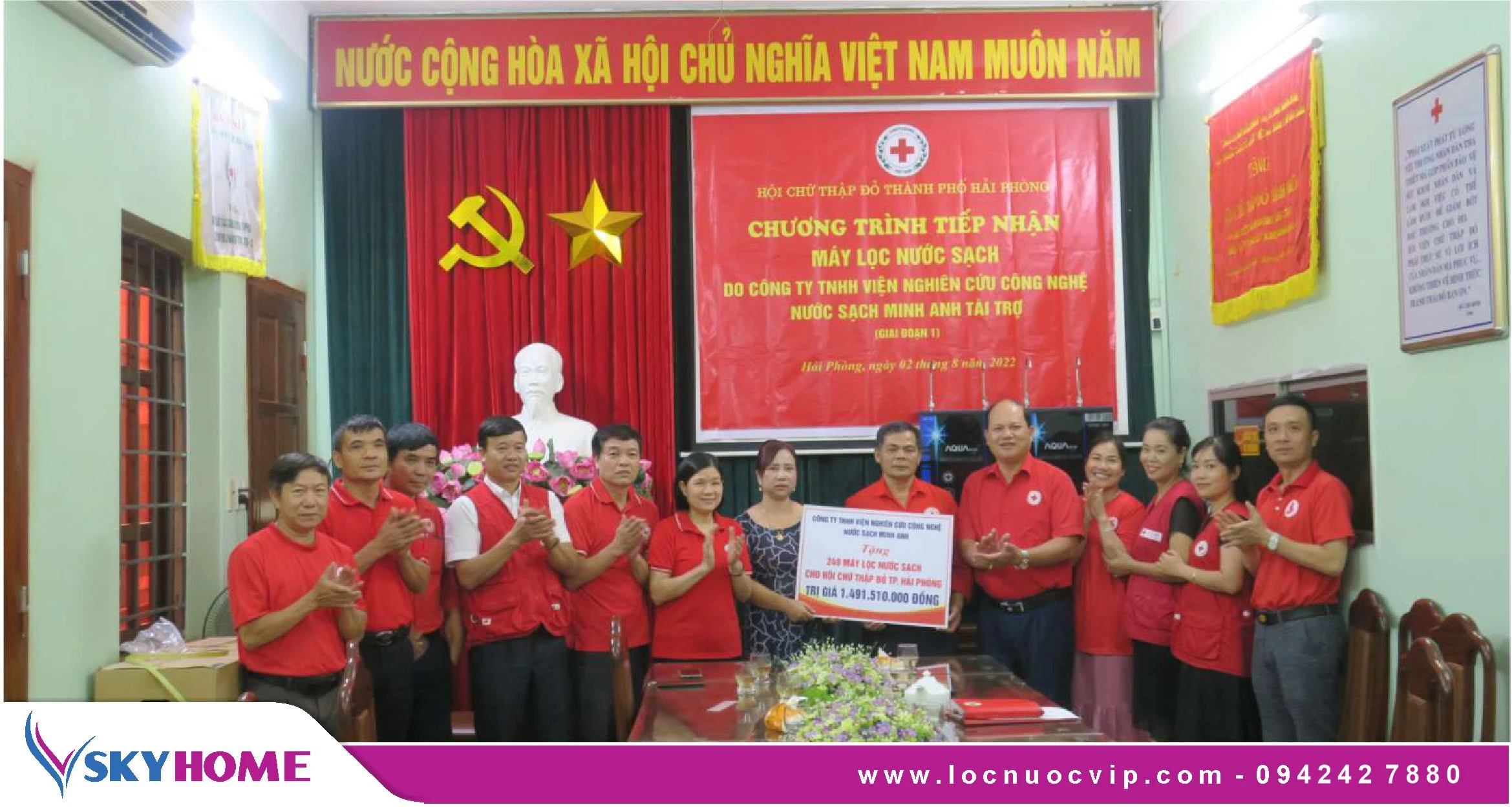 Hội Chữ thập đỏ tiếp nhận 249 máy lọc nước với tổng giá trị gần 1,5 tỷ đồng