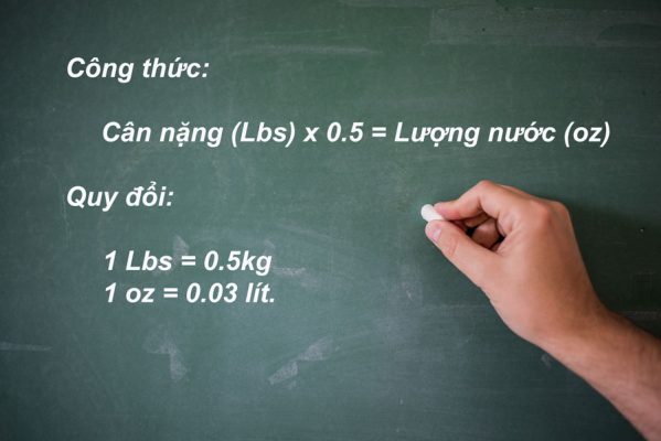 lượng nước uống theo cân nặng cơ thể