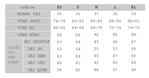 Size S, M, L, XL là gì? Cách chọn size quần áo mặc vừa người