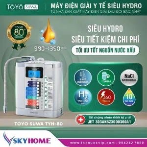 Máy lọc nước điện giải ion kiềm Toyo Suwa TYH-80 Nhật Bản