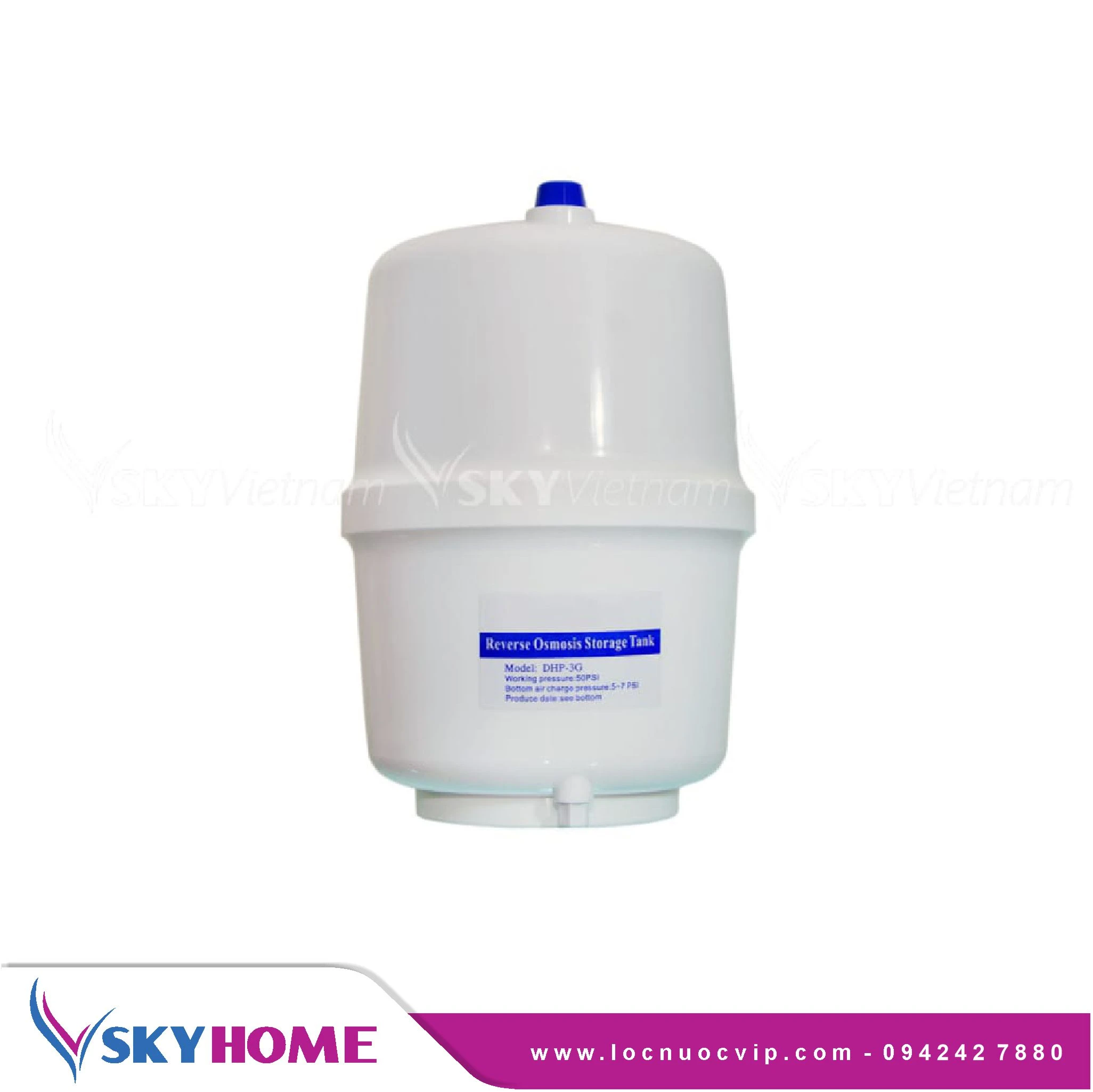 Bình áp nhựa 08 lit Máy lọc nước RO Gia đình