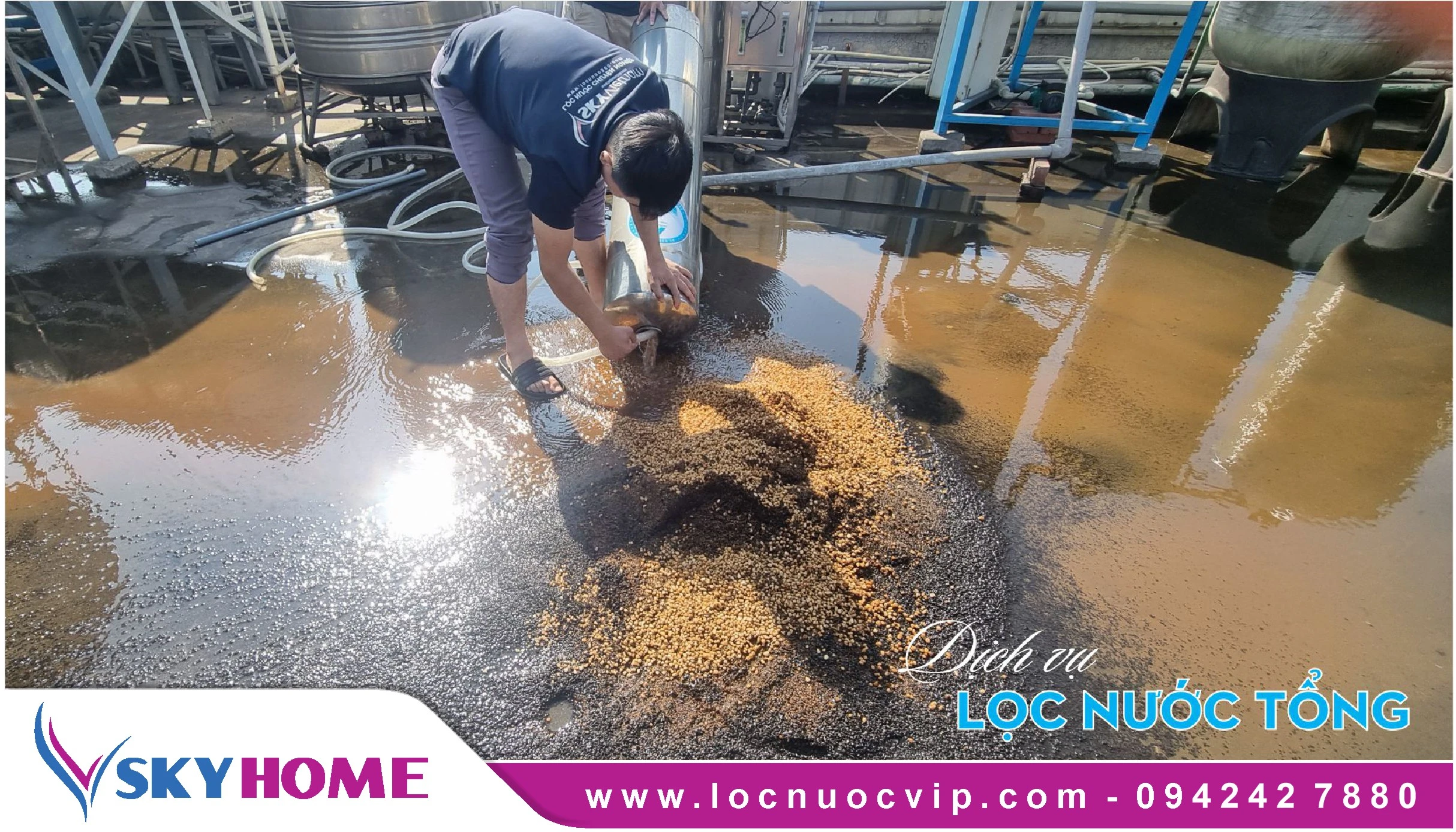 Dịch vụ thay vật liệu lọc nước giếng khoan nhanh chóng, uy tín, chất lượng